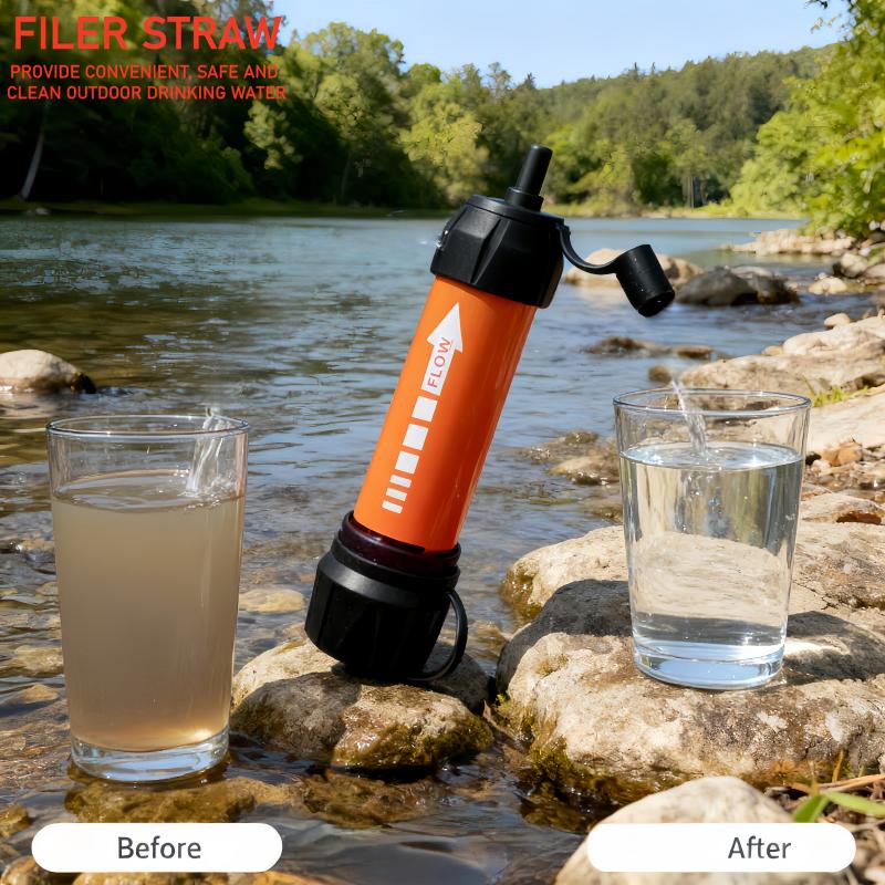 Glow Sticks Survival - เครื่องกรองน้ำพกพาฉุกเฉินสำหรับการเดินป่า - การเอาชีวิตรอด, การกรองที่รวดเร็ว, ปลอดภัยสำหรับน้ำธรรมชาติ, อุปกรณ์จำเป็นสำหรับการเดินทาง