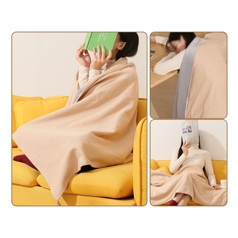 Outdoor Camping Heated Blanket - ผ้าห่มไฟฟ้าแบบใช้พลังงาน USB พร้อมซิปนุ่ม ผ้าคลุมไหล่ปรับอุณหภูมิได้ 3 ระดับ
