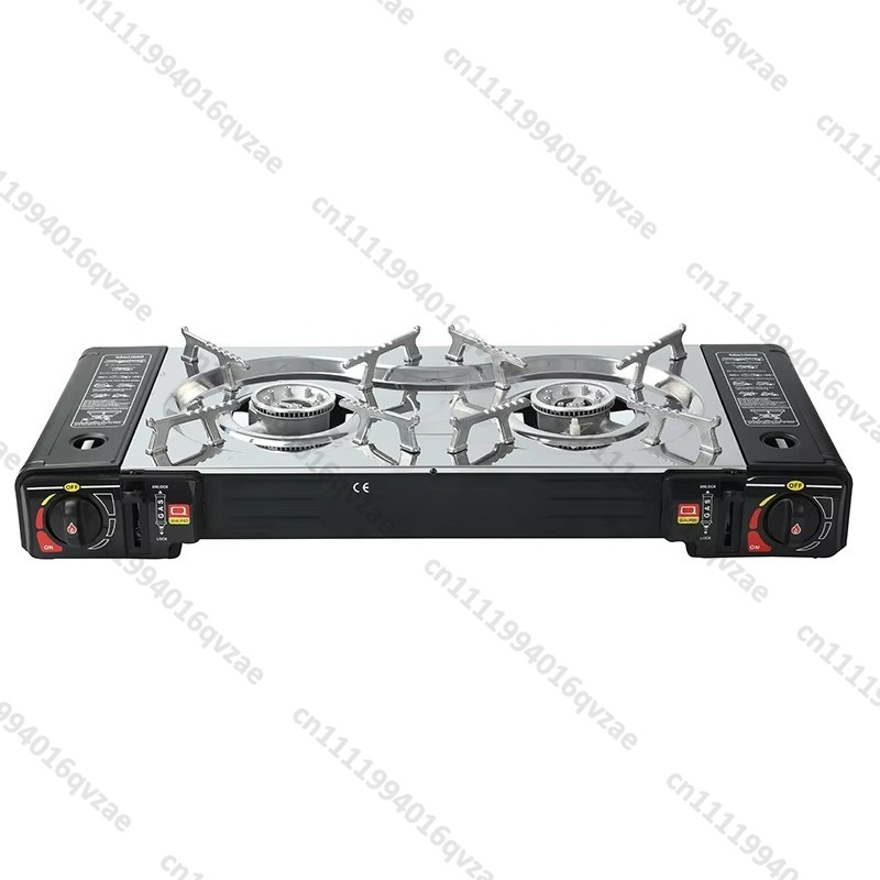 Outdoor Camping Burner - เตาแก๊สพกพาแบบสองหัวเตา สไตล์มินิมอล สำหรับตั้งแคมป์ปิกนิกกลางแจ้ง