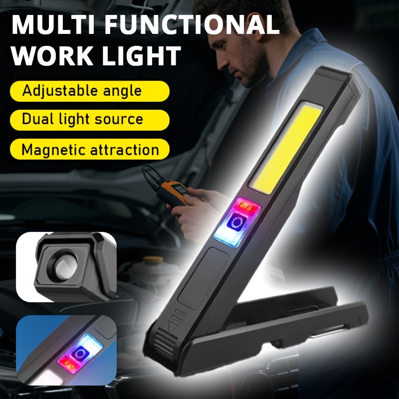 Outdoor Camping Jobs - ไฟฉาย LED แบบชาร์จไฟได้พร้อมแม่เหล็กและตะขอ กันน้ำสำหรับงานรักษาความปลอดภัยในสถานที่ทำงาน ทำงานกลางคืน ตั้งแคมป์กลางแจ้ง