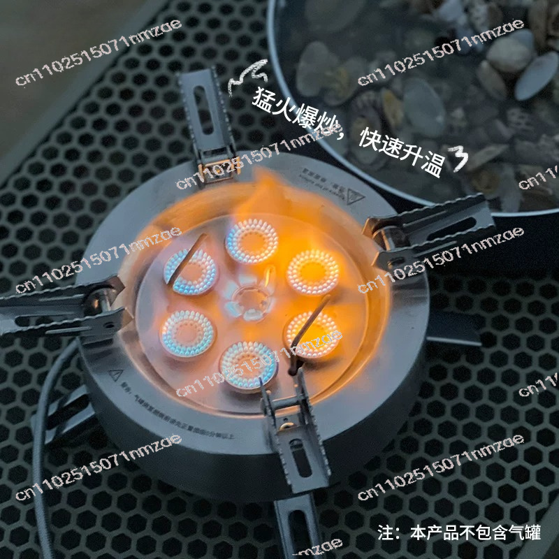 Outdoor Camping Burner - เตาแก๊สแบบหลายหัว Star Flame 14000W, เตาแคมป์ปิ้งแบบพกพาสำหรับผัดอาหารกลางแจ้ง