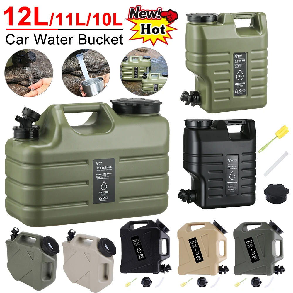 Outdoor Camping Water Tank - 10/11/12L ถังน้ํารถยนต์ขนาดใหญ่ความจุ Camp คอนเทนเนอร์น้ํากลางแจ้งถังน้ําแบบพกพาถังน้ําสําหรับทําอาหารปิคนิค