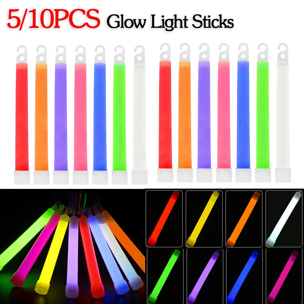 Glow Sticks Survival - 6 นิ้วชุดการอยู่รอดทหารแท่งเรืองแสงเดินตั้งแคมป์ SOS เกียร์กลางแจ้งทหารอุปกรณ์คอนเสิร์ตปาร์ตี้แท่งไฟ