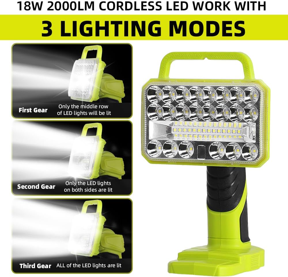 Outdoor Camping Jobs - ไฟฉาย LED ไร้สาย 18W 2000LM สําหรับ