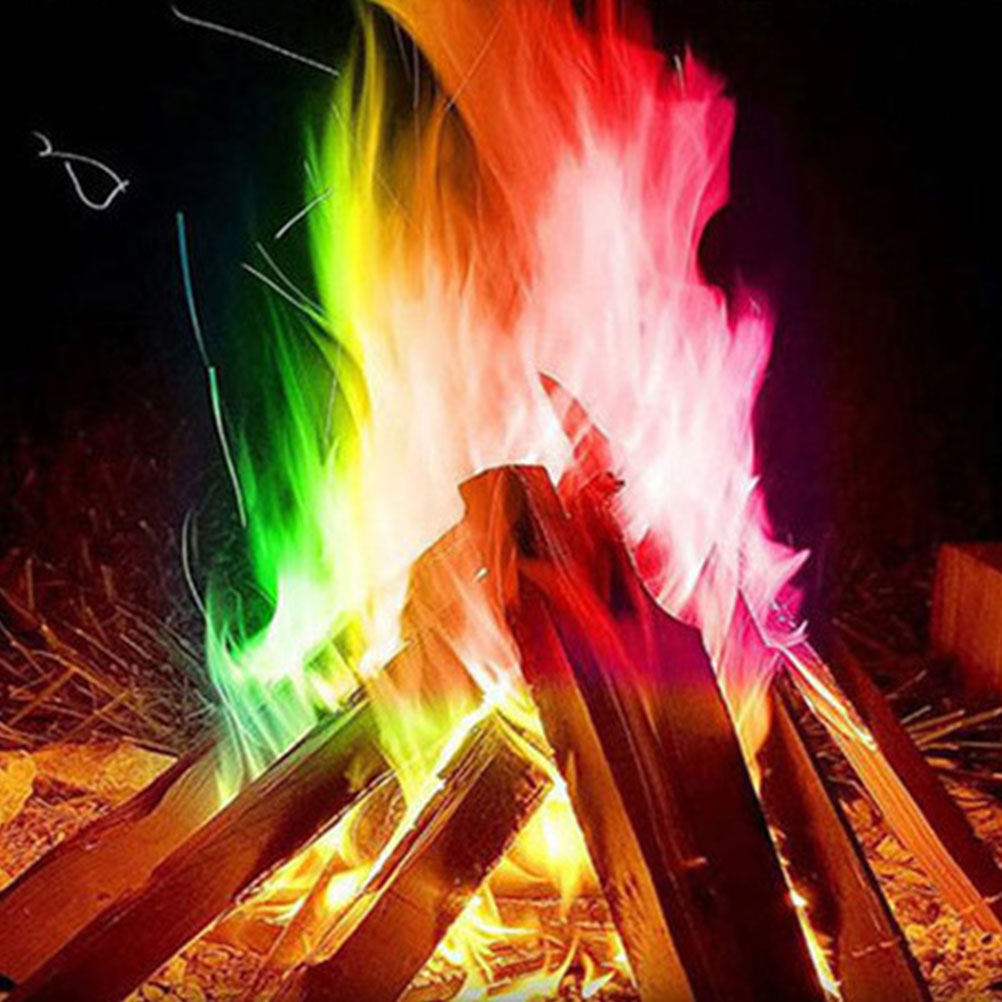Outdoor Camping Burner - ชุดเปลี่ยนสีไฟ 3 ชิ้น ชุดสีสันสดใสสำหรับเตาไฟ แคมป์ไฟ ตกแต่งเปลวไฟ