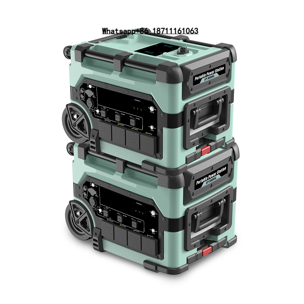 Portable Power Station - ระบบตรวจสอบอัจฉริยะแบบพกพา 7680Wh สถานีไฟฟ้าเคลื่อนที่ คลื่นไซน์บริสุทธิ์ ชาร์จเร็ว แผงโซลาร์เซลล์