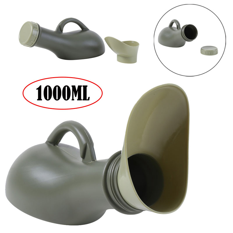 Outdoor Camping Water Tank - ขวดปัสสาวะพลาสติกแบบพกพาขนาด 1000 มล. สำหรับทุกเพศ พร้อมฝาปิด สำหรับเดินทาง