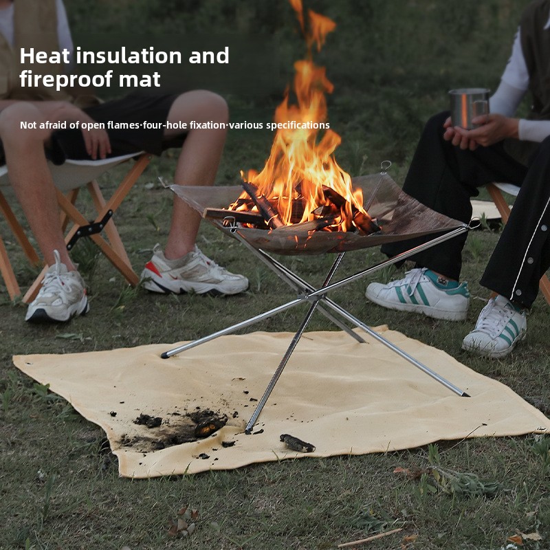 Outdoor Camping Rugs - ผ้ากันไฟสำหรับตั้งแคมป์กลางแจ้ง แผ่นรองปิคนิค บาร์บีคิว ฉนวนกันความร้อน ทนไฟ ทนอุณหภูมิสูง