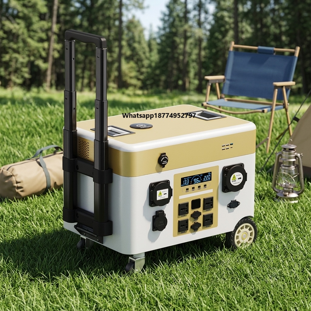 Portable Power Station - เครื่องกำเนิดไฟฟ้าพลังงานแสงอาทิตย์แบบพกพา 5000Wh พร้อมแผงโซลาร์เซลล์ ชาร์จรถยนต์ได้ สถานีสำรองไฟฟ้าสำหรับบ้านเคลื่อนที่ รถตู้ไฟฟ้า