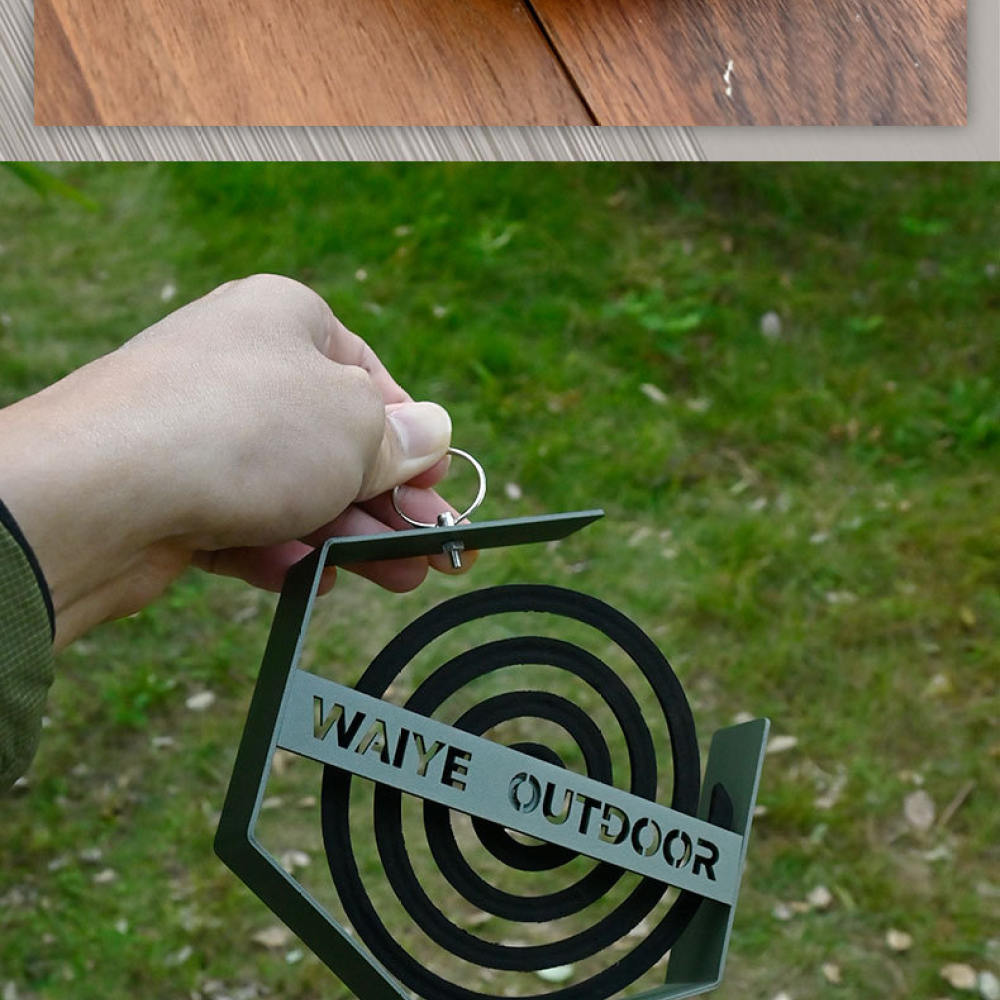 Outdoor Camping Burner - เตาแก๊สแบบขดลวดแขวนเหล็กดีไซน์สร้างสรรค์ สำหรับขาตั้งหกเหลี่ยม Waiye สำหรับตั้งแคมป์กลางแจ้ง สวน ลานบ้าน