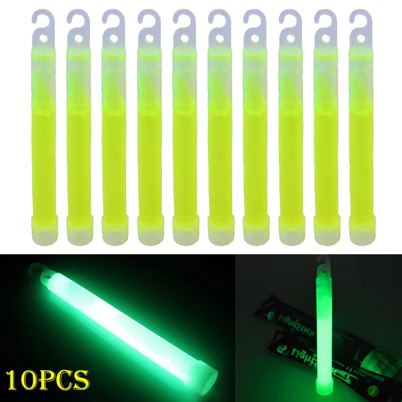 Glow Sticks Survival - แท่งไฟเรืองแสงพร้อมตะขอ 1-20 ชิ้น ขนาด 6 นิ้ว