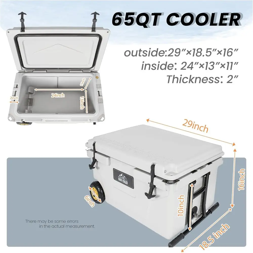 ตู้แช่แบบพกพาขนาด 65 ควอร์ต สี - Outdoor Camping Jobs บทวิจารณ์และราคา