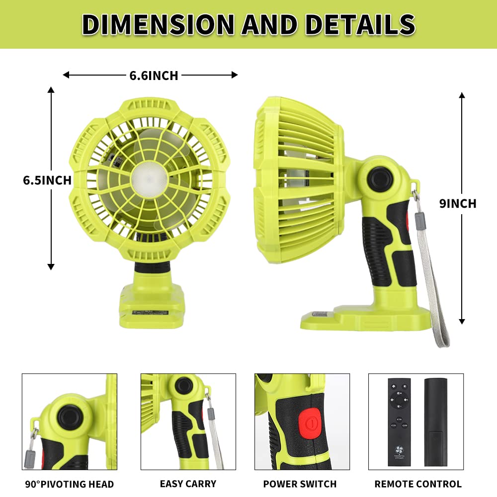 พัดลมพกพาไร้สายพร้อมไฟ LED 300 - Outdoor Camping Jobs บทวิจารณ์และราคา