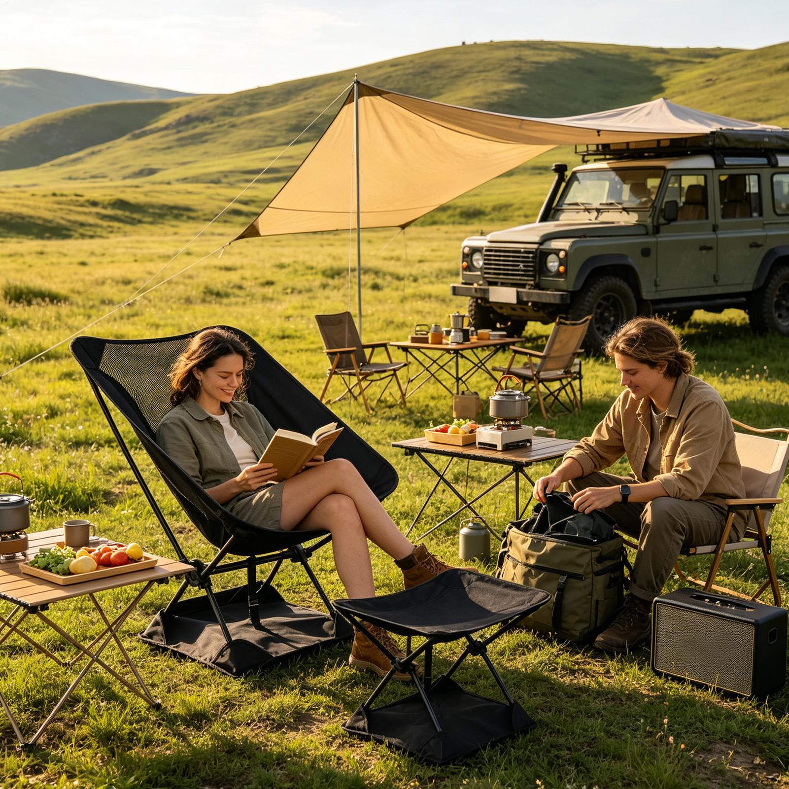 แผ่นรองพื้นสำหรับเก้าอี้แคมป์  - Outdoor Camping Rugs บทวิจารณ์และราคา