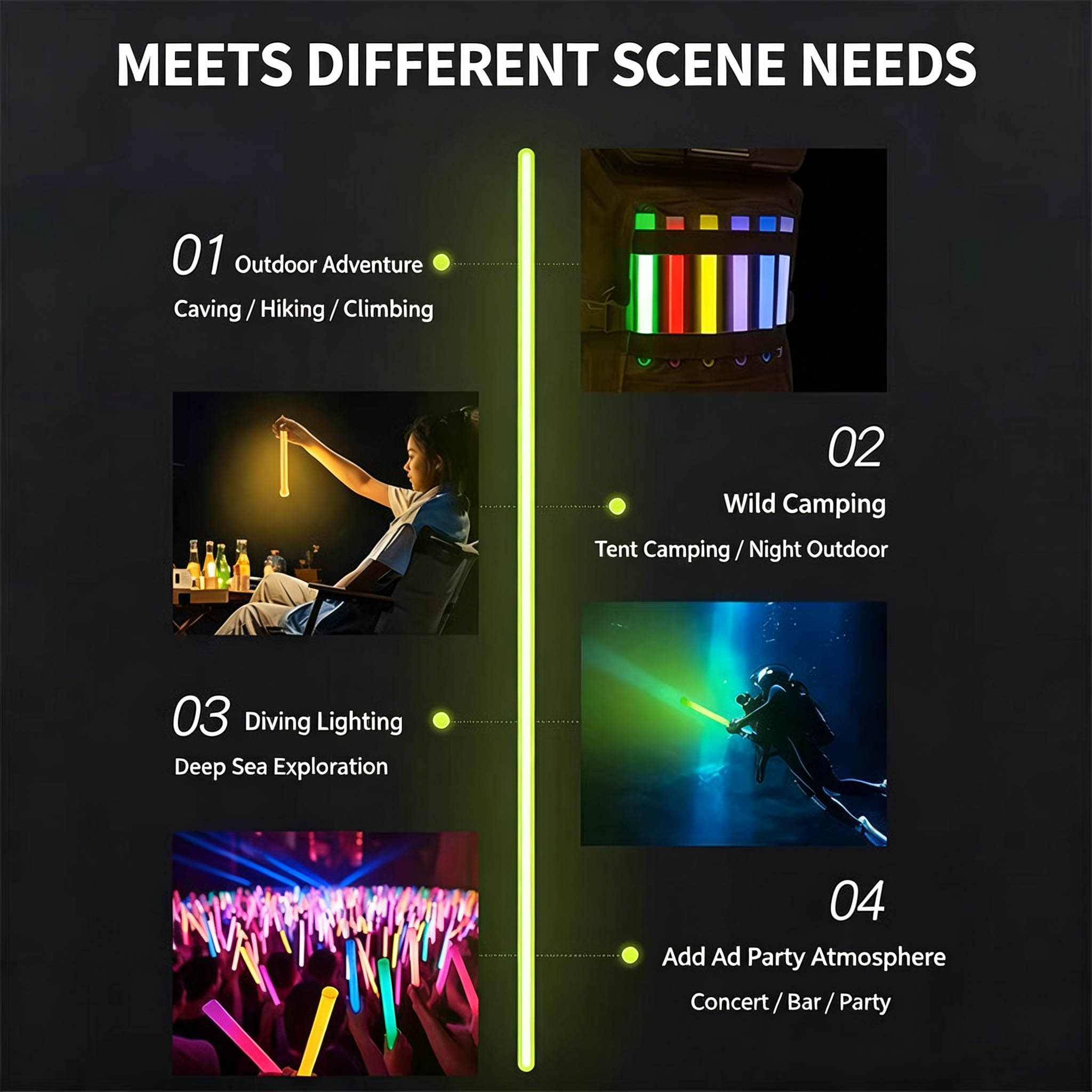 แท่งไฟเรืองแสงทางยุทธวิธีขนาด  - Glow Sticks Survival บทวิจารณ์และราคา