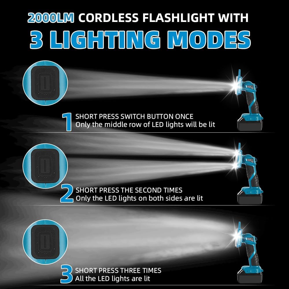 ไฟฉาย LED ไร้สาย 18W 2000LM สํ - Outdoor Camping Jobs บทวิจารณ์และราคา