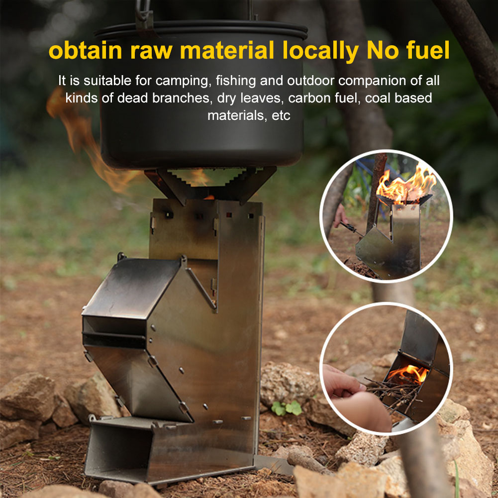 เตาไม้พกพาแบบถอดประกอบได้ เตาบ - Outdoor Camping Burner บทวิจารณ์และราคา
