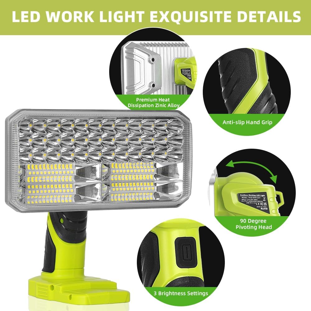 40W 4200LM ไฟฉาย LED ไร้สายสํา - Outdoor Camping Jobs บทวิจารณ์และราคา