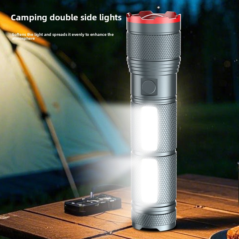 ไฟฉายไฮไลท์ 7200mAh ไฟด้านข้าง - Outdoor Camping Hiking บทวิจารณ์และราคา