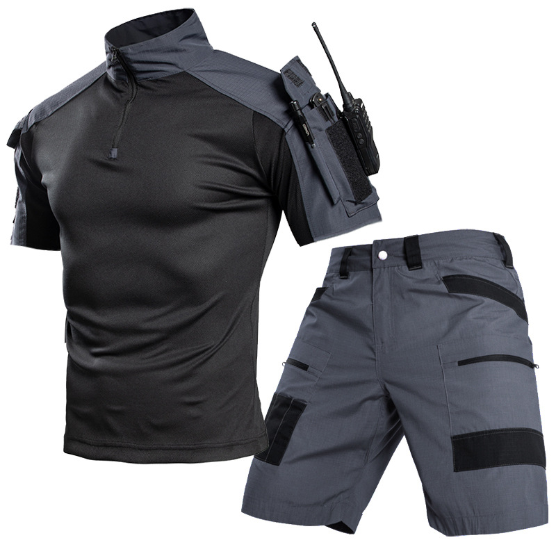 ชุดเสื้อยืดและกางเกงขาสั้นผู้ช - Outdoor Camping Hiking บทวิจารณ์และราคา